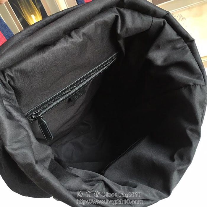 GUCCI 古馳男包 新款 450979 高科技帆布 古馳雙肩背包 黑色 GUCCI手提包